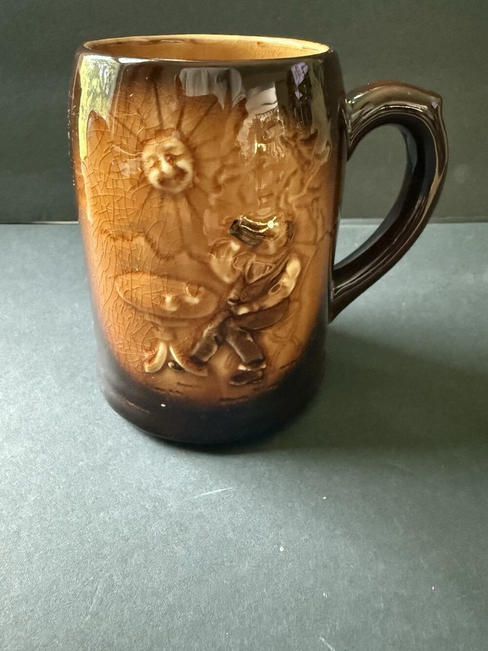 Vintage Moriyama Pottery Tankard Mug Japan Beer Barware Brown Artisan